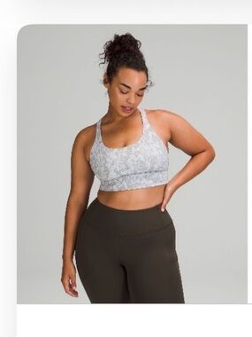 lululemon athletica Light Gray Patterned Sports Bra